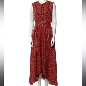 Altuzarra Penny sleeveless printed maxI dress in currant print, size 42 / 10